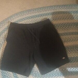 Alo Yoga Chill Shorts 7.5” Black Zip Pockets Size XL